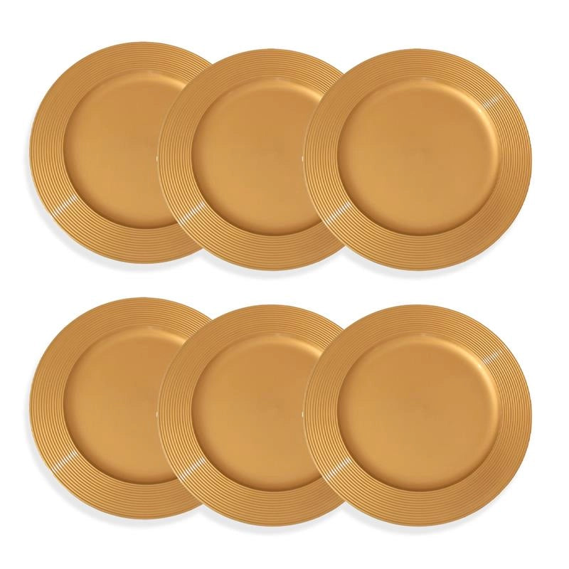 MA MAISON SET 6PZ SOTTOPIATTO GLOSSY COLORE GOLD - DIAMETRO 33 CM