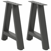 Gambe per Tavolino da CaffÃ¨ a Forma di A 2 pz Antracite 38x(42-43) cm Acciaio