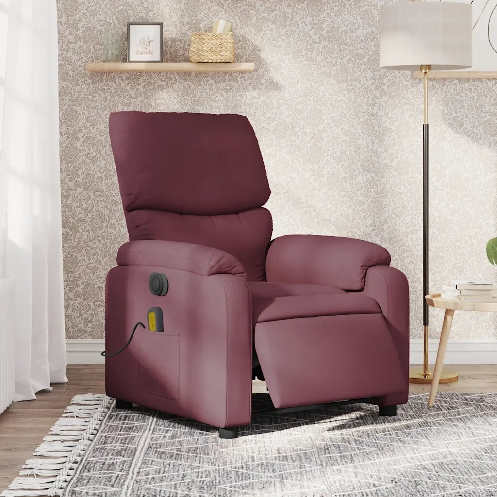 Poltrona Massaggiante Reclinabile Elettrica Viola in Tessuto 3204819