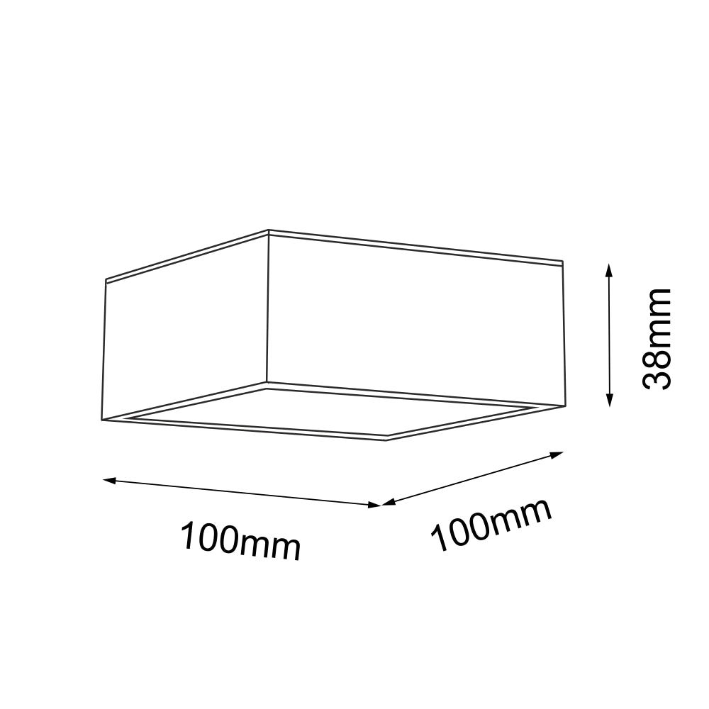 Faretto bagno quadrato nero LED 10W 3000K Tottori 8057