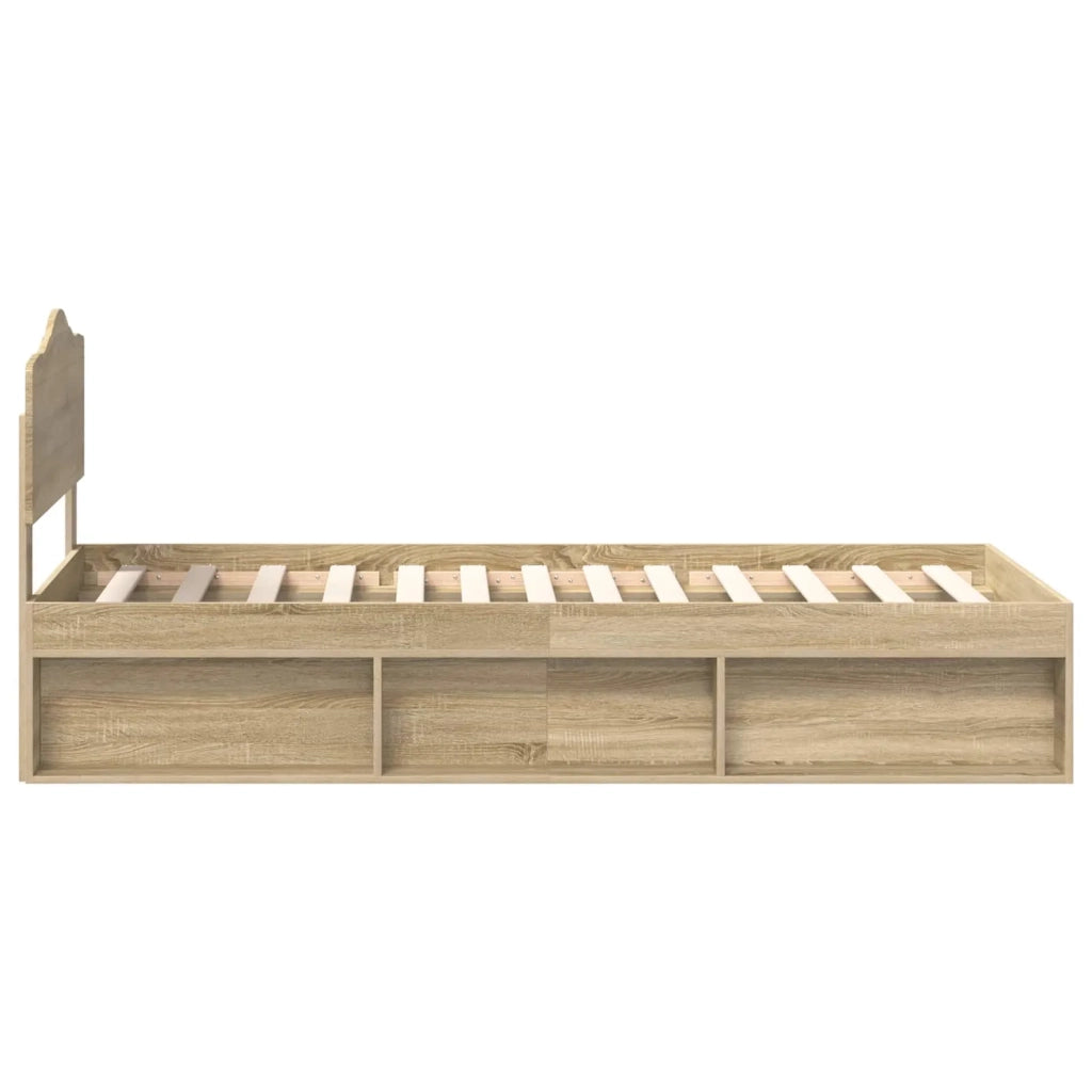 Struttura del letto Rovere Sonoma 90 x 200 cm Pino massello 3412945