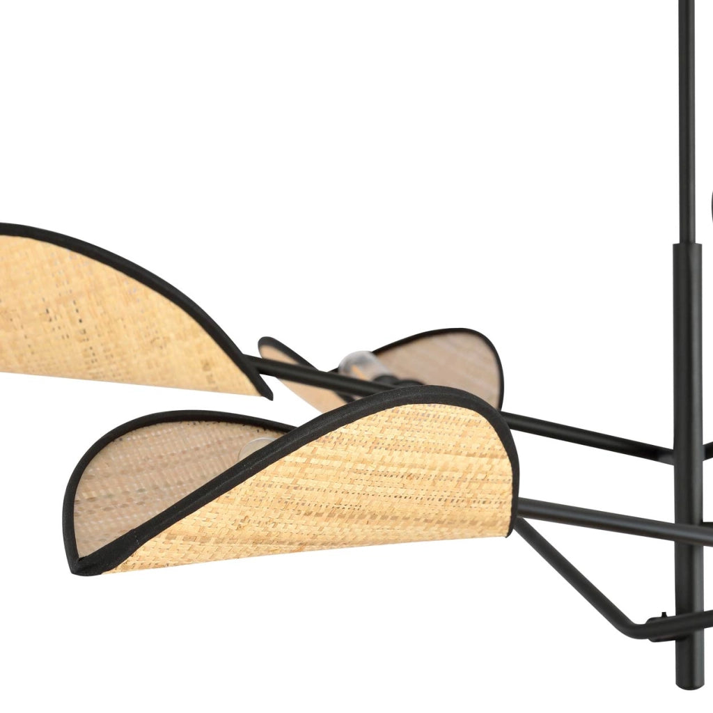 Lampadario Emibig VENE 6 6xE14 nero rattan dimmerabile