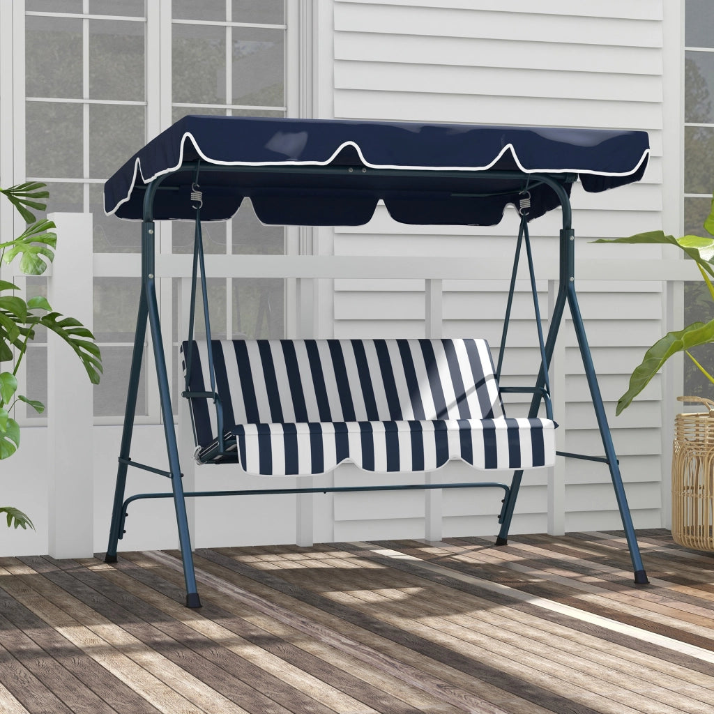 Amaca da Giardino 3 Posti con Cuscini ¨C zephmum ¨C Grigio Nero