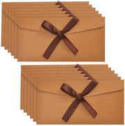 Enveloppe in bronzo per doni di denaro, 12 portafogli in cartoncino con cordoncino, buste d'invito in vetro lucido per compleanni, matrimoni e feste, 22x11 cm