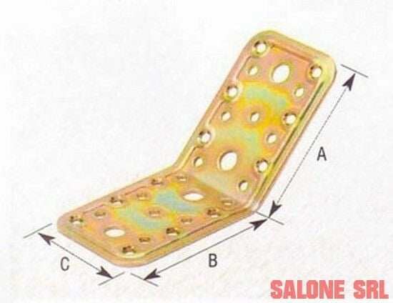 PIASTRA ACCIAIO ANGOLARE 135 GRADI 25 PZ.PER FISSAGGIO TRAVI LEGNO  65X90X90