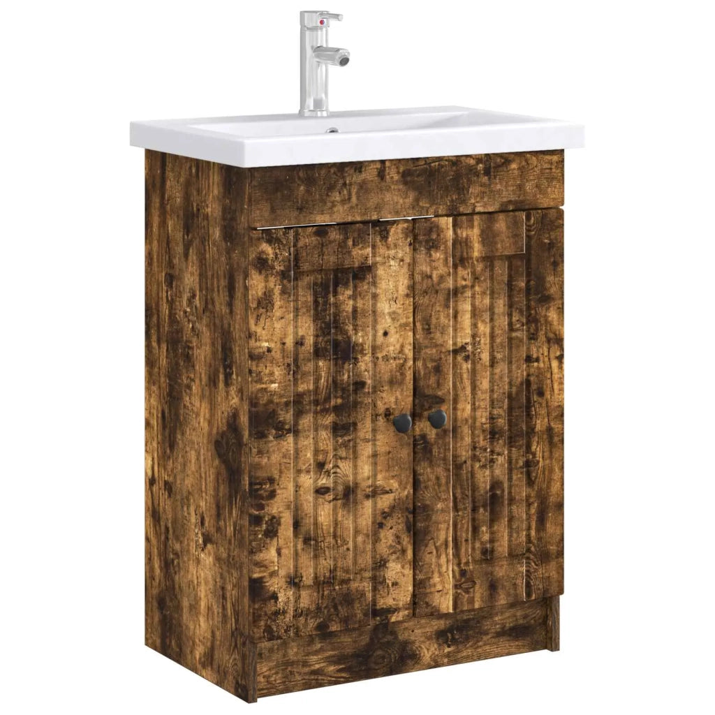 Mobiletto da bagno sotto il lavello Rovere Fumo 890039