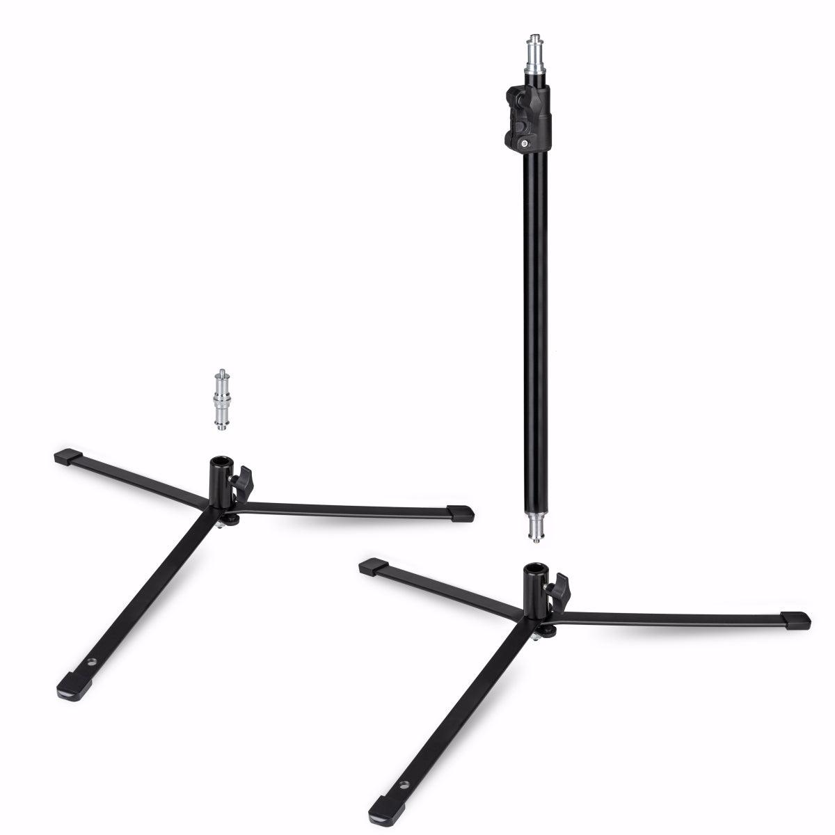 Stativo per luci a pavimento BL-K + colonna centrale estensibile 45-80 cm, cavalletto fotografico con spigot 5/8" e 1/4" 3/8", per foto e video