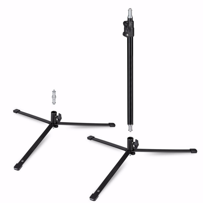 Stativo per luci a pavimento BL-K + colonna centrale estensibile 45-80 cm, cavalletto fotografico con spigot 5/8" e 1/4" 3/8", per foto e video