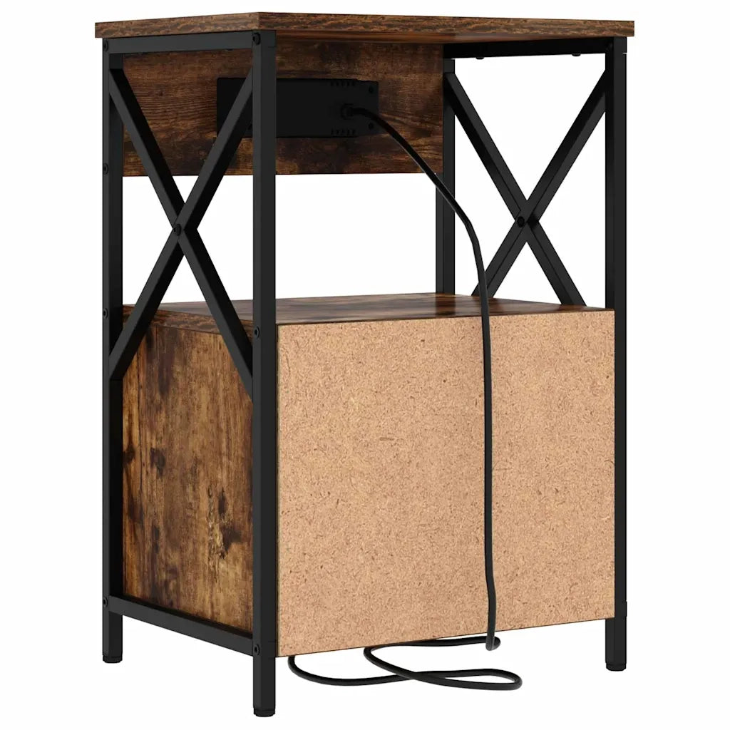 Armadio da Notte con cassetto 2 pcs Rovere fumé 40 x 31 x 60 cm 859465