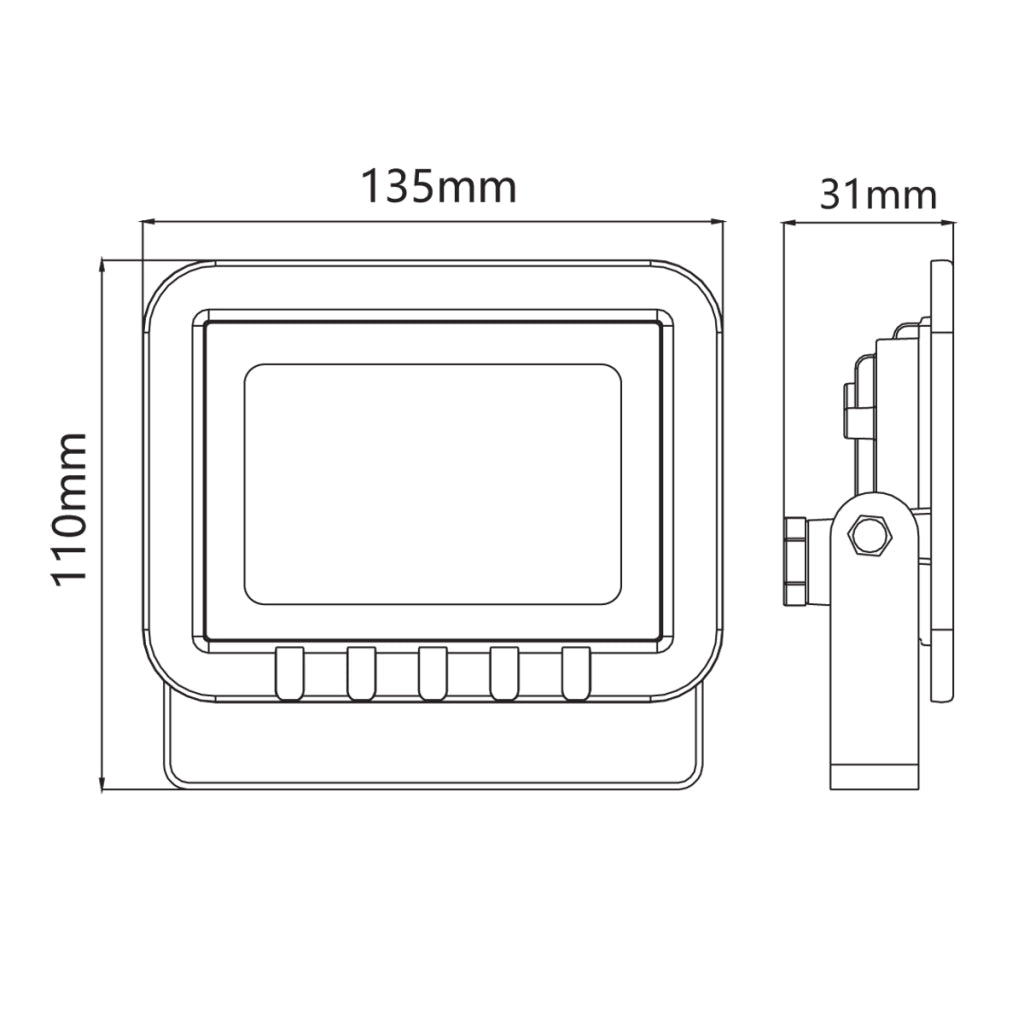 Faro LED-SMD 20W 6500K 120° IP65 nero esterni Polux