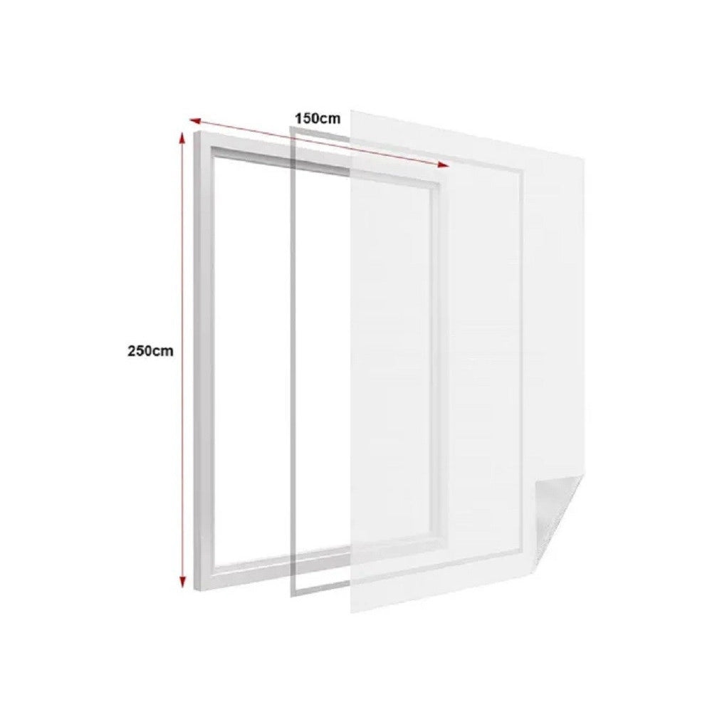 Trade Shop - Zanzariera Universale Finestra Bianca Adesiva Con Velcro 150x250cm Insetti 12923 -
