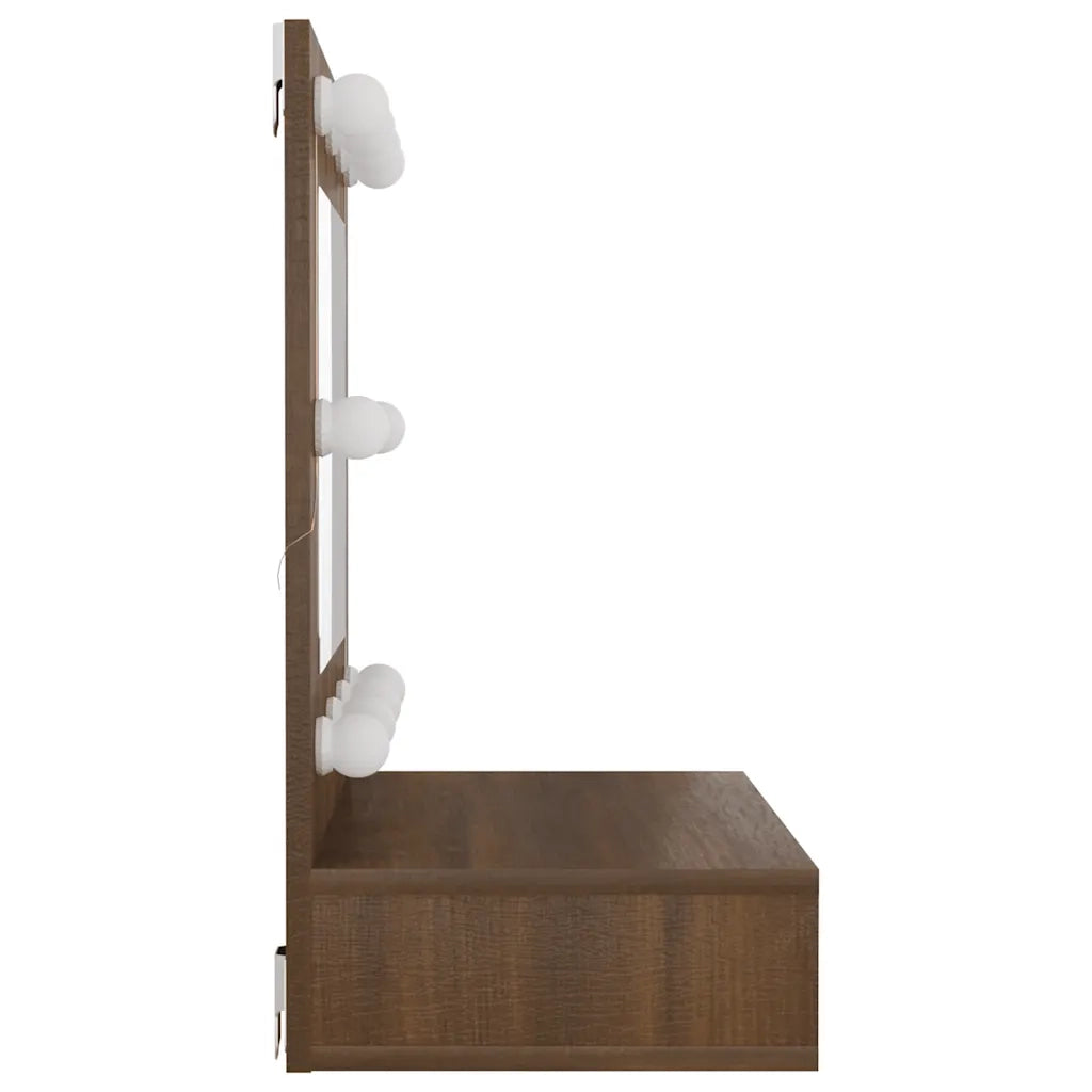Mobile a Specchio | Armadio da bagno con LED Rovere Marrone 60x31,5x62 cm