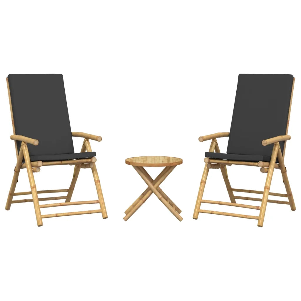 Set da Bistrot Pieghevole 3pz con Cuscini Grigio Scuro BambÃ¹