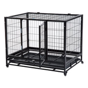 EasyComfort Gabbia Box per Cani Cuccioli da Interno Esterno con Rotelle 92×62×75cm