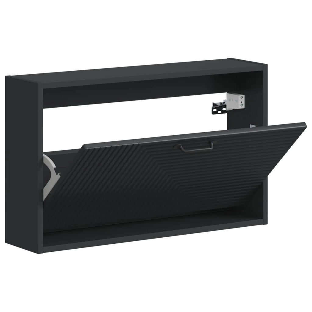 Mobiletto per Scarpe da Muro HAARLEM 71 x 17 x 43 cm Nero 896846