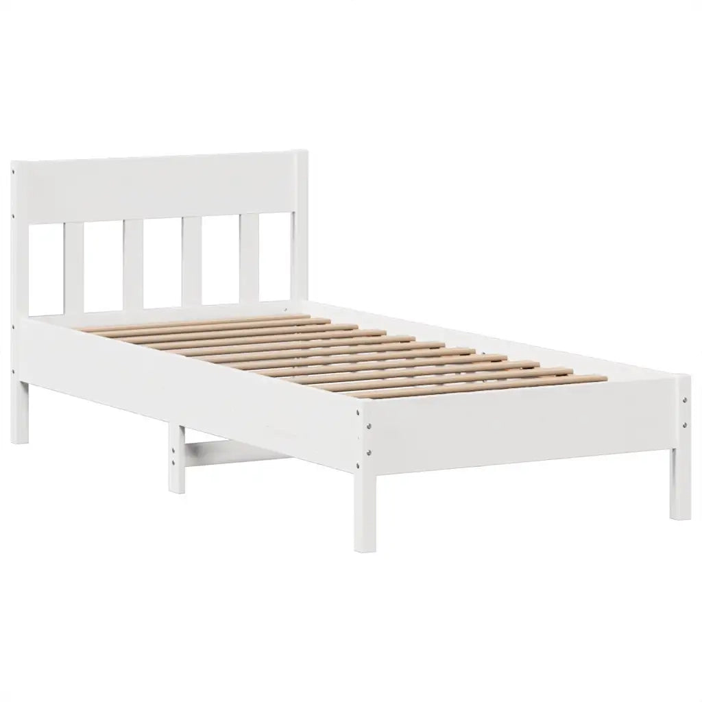 Giroletto senza Materasso Bianco 90x200 cm Legno Massello Pino 3323270