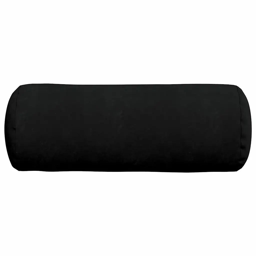 Cuscini a rullo 2 pcs Nero Ø 25 x 70 cm Tessuto in Microfibra