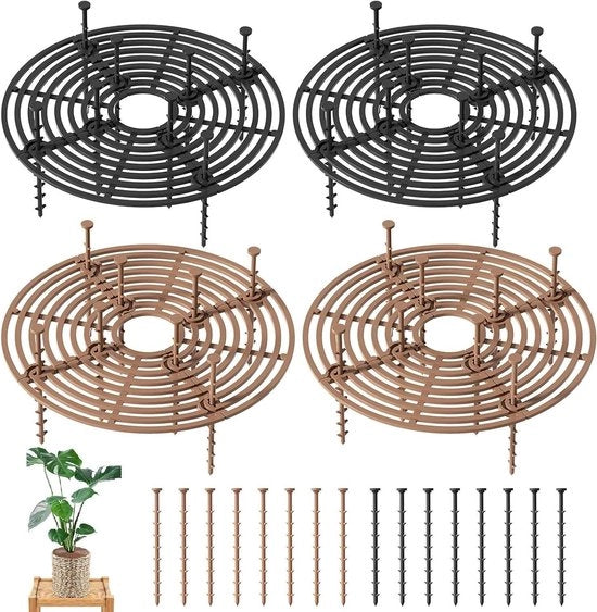 Bloempotrooster Premium 4 Stuks - Protezione per Piante - Materiali Resistenti - Sicuro per Gatti, Cani e Bambini