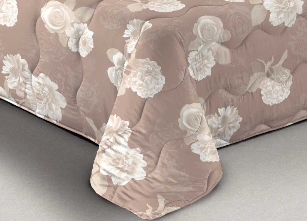 Trapunta Piumone Letto Invernale Imbottita 300gr Scaldanotti Matilde - 1 Piazza - Beige