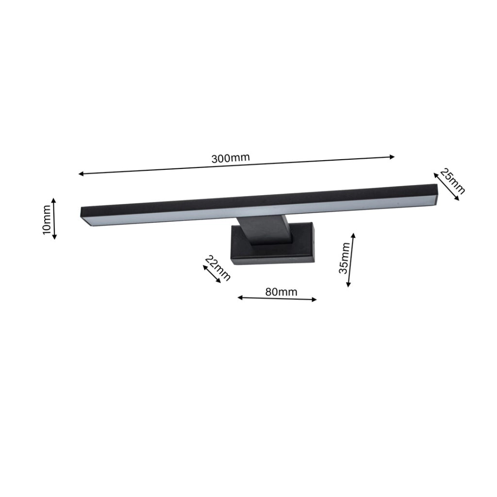 Applique LED Milagro Shine ML4378 7W Nero IP44 4000K