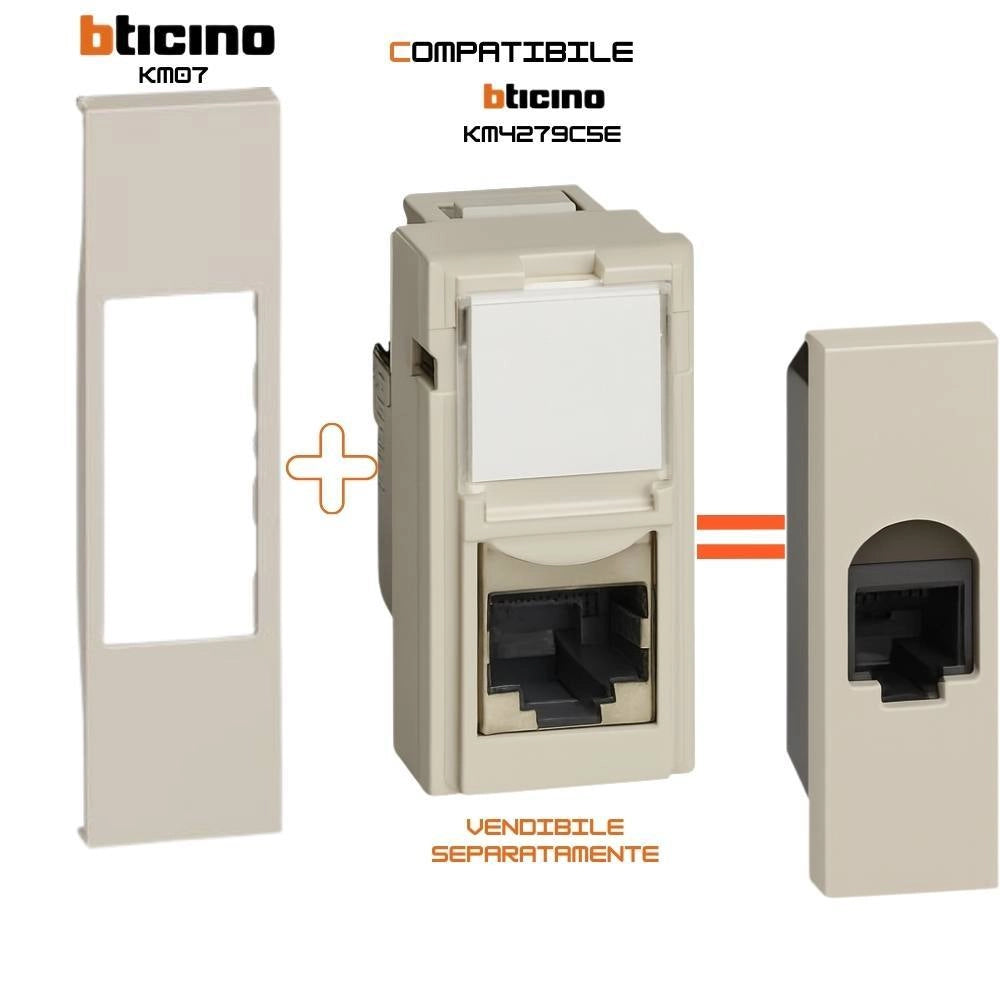 Bticino living now cover 1 modulo per moduli rj11 rj45 av lampada sicurezza *** colore sabbia, confezione 1