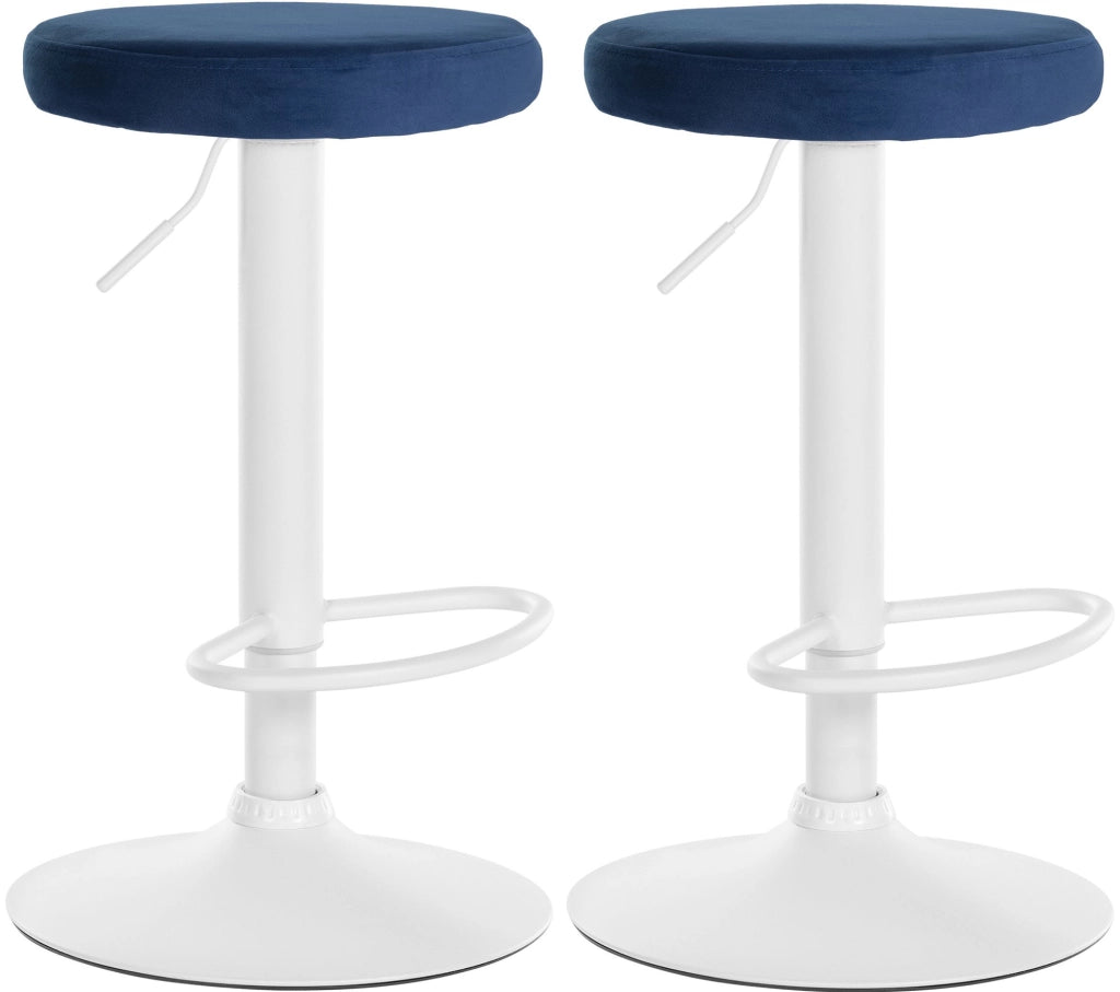 2er Set Barhocker Ponte Samt weiЯ