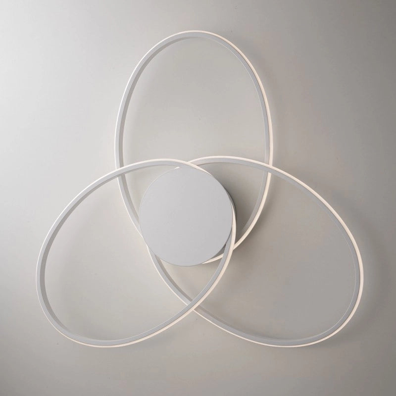 Plafoniera in metallo e alluminio Bianco con 3 LED integrati 67x h8 cm