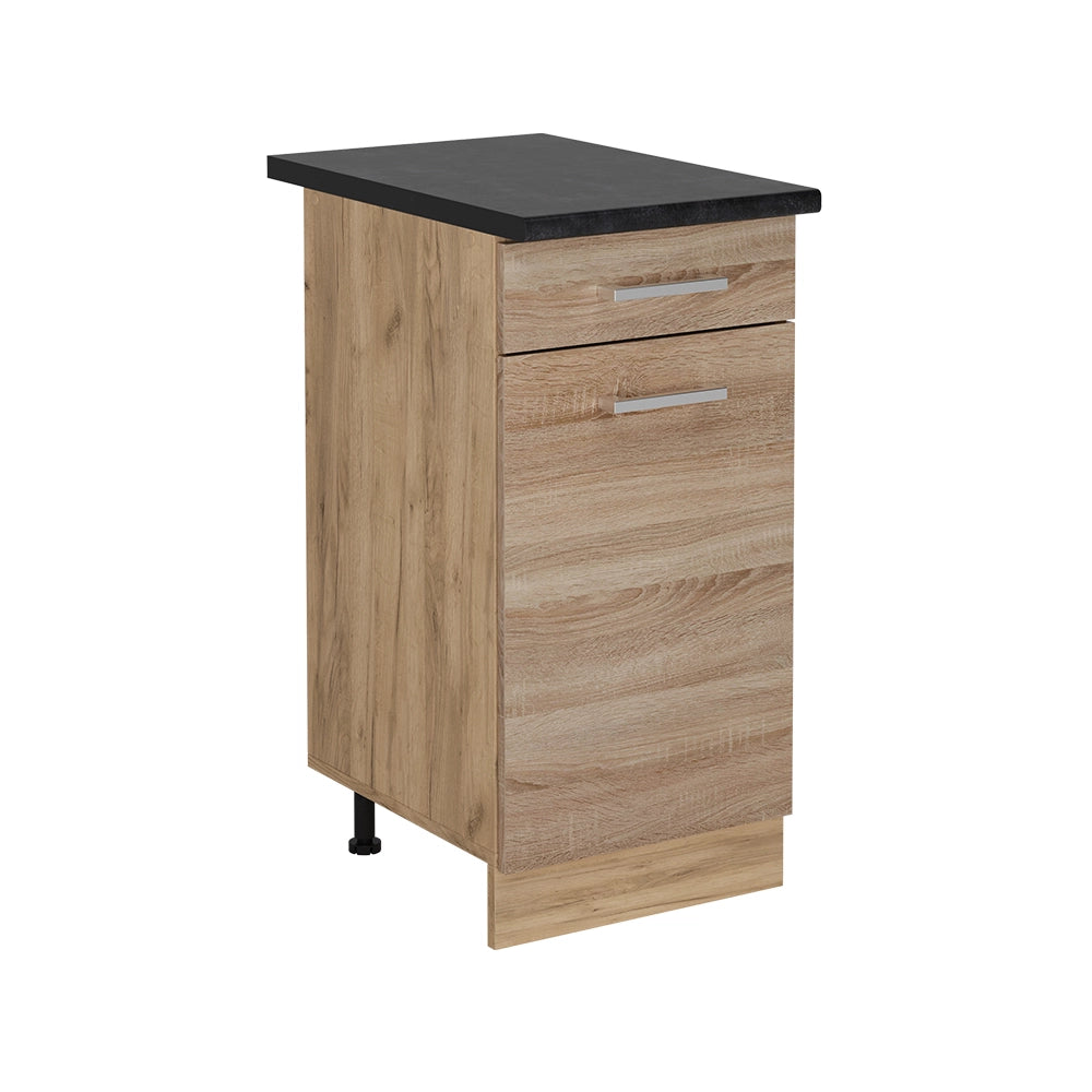Mobiletto base per cucina R-Line Sonoma/Rovere dorato 40 cm, PL Antracite Vicco