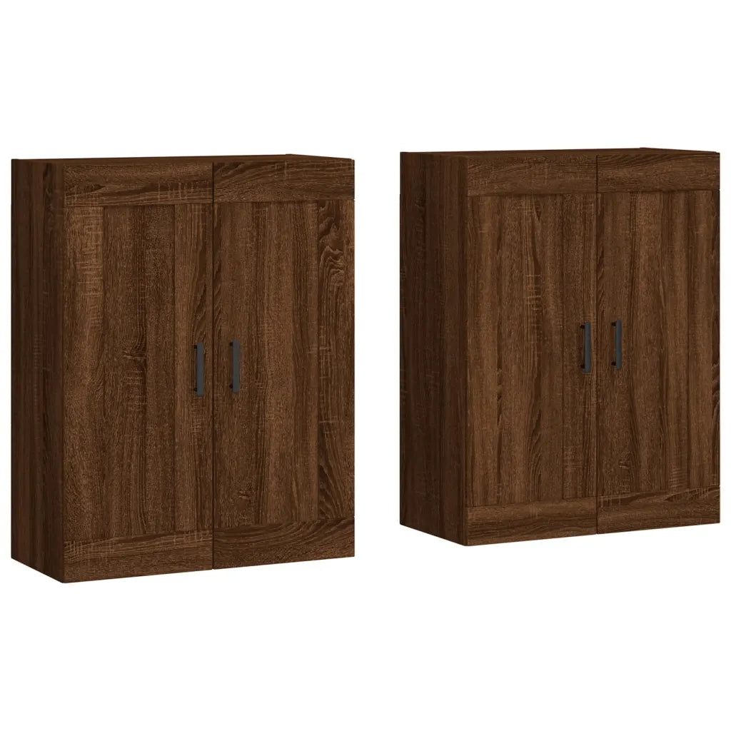 Armadietti a Parete 2 pz Rovere Marrone in Legno Multistrato 3198032