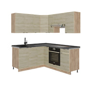 Cucina angolare completa Fame-Line Pannello in quercia/Rovere dorato 190 x 60 cm, PL Antracite Vicco
