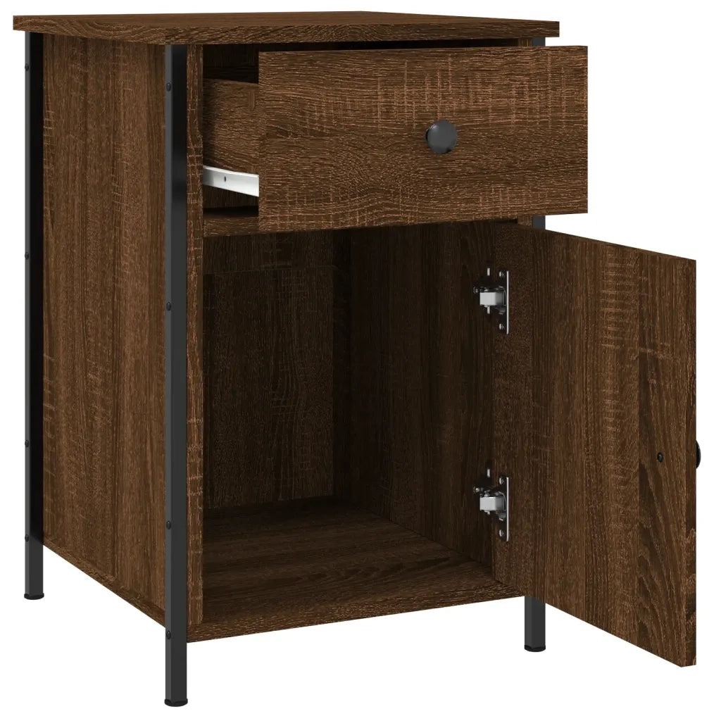 Set di 2 Comodini | Armadio da Notte | Mobiletto da notte Rovere Marrone 40x42x60 cm Legno Multistrato