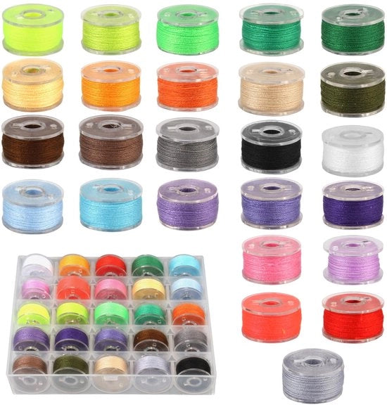 Set di Nastri di Cotone 25 Colori - Set di Nastri da Maglia - Nastri da Maglia a Poliestere - Combinazioni Creative - Scatola di Archiviazione Transparente - Progetti di Artigianato a Mano