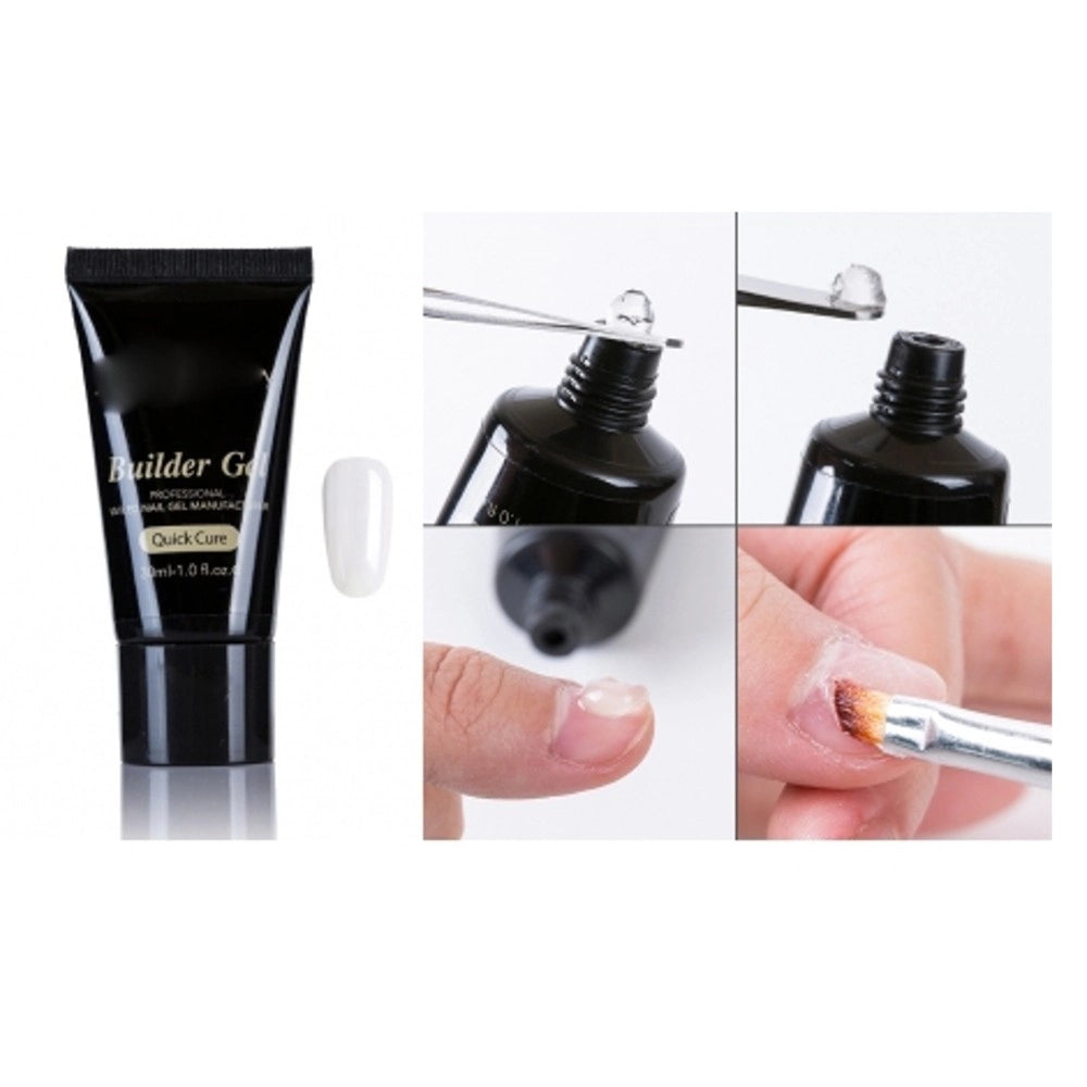Trade Shop - Gel Uv Led Poly 30ml Bianco Camouflage French Costruttore Resina Unghie Nail Art -
