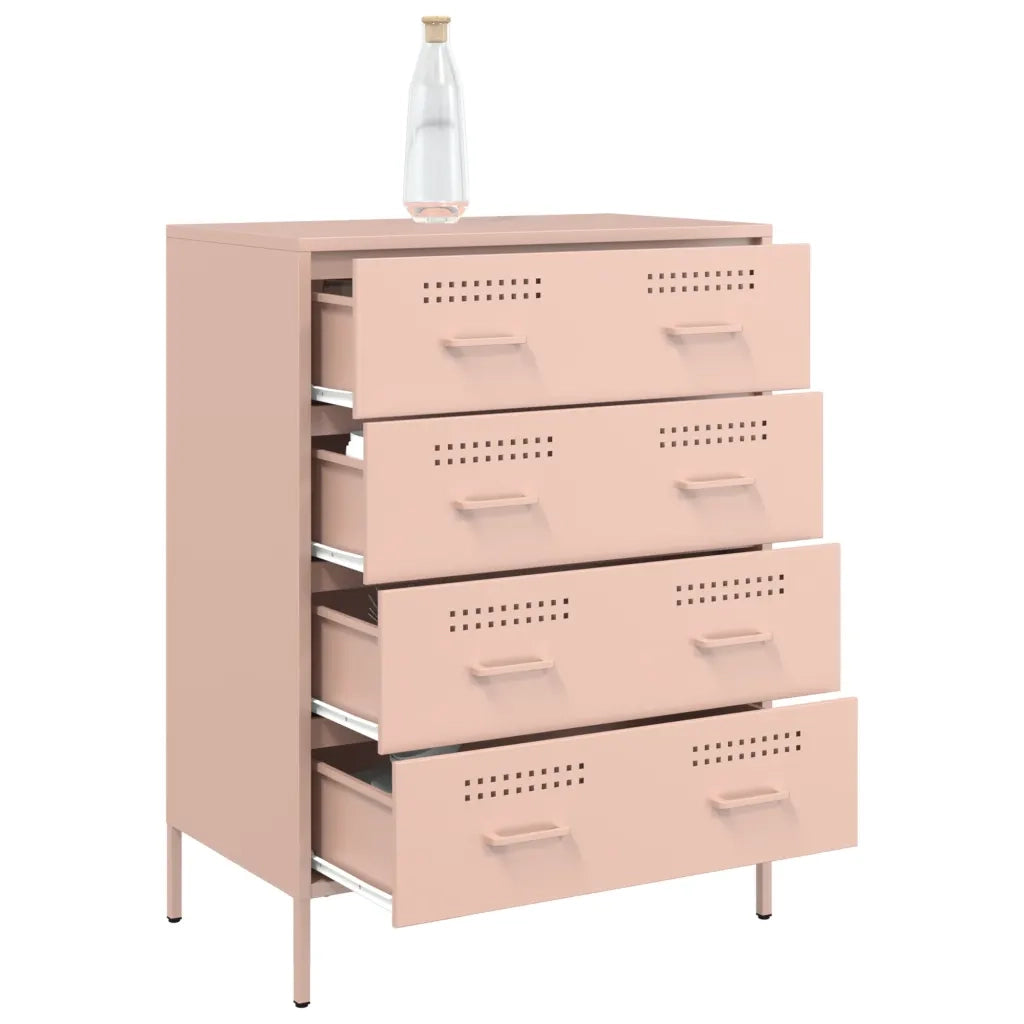 vidaXL Credenza Rosa 68x39x89 cm in Acciaio