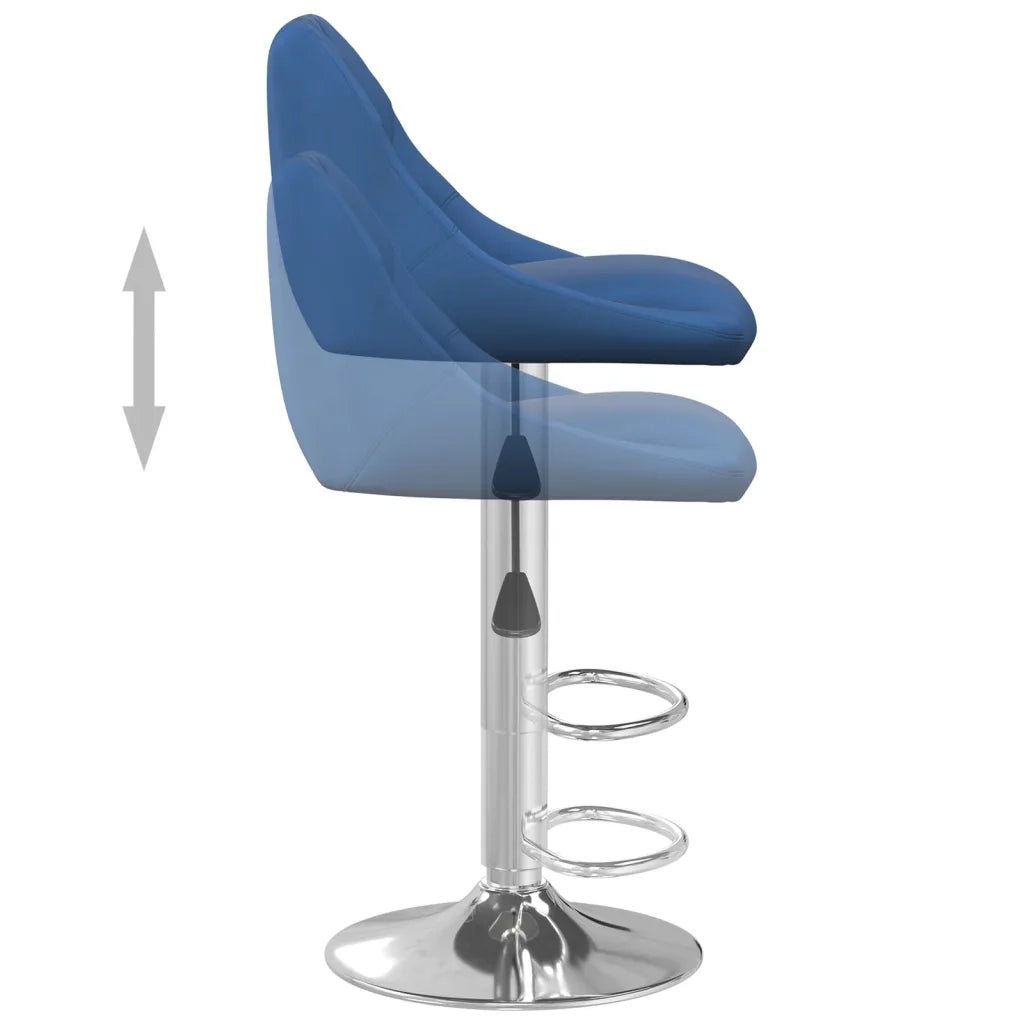 Sgabelli da Bar 2 pz Blu in Velluto cod mxl 56153