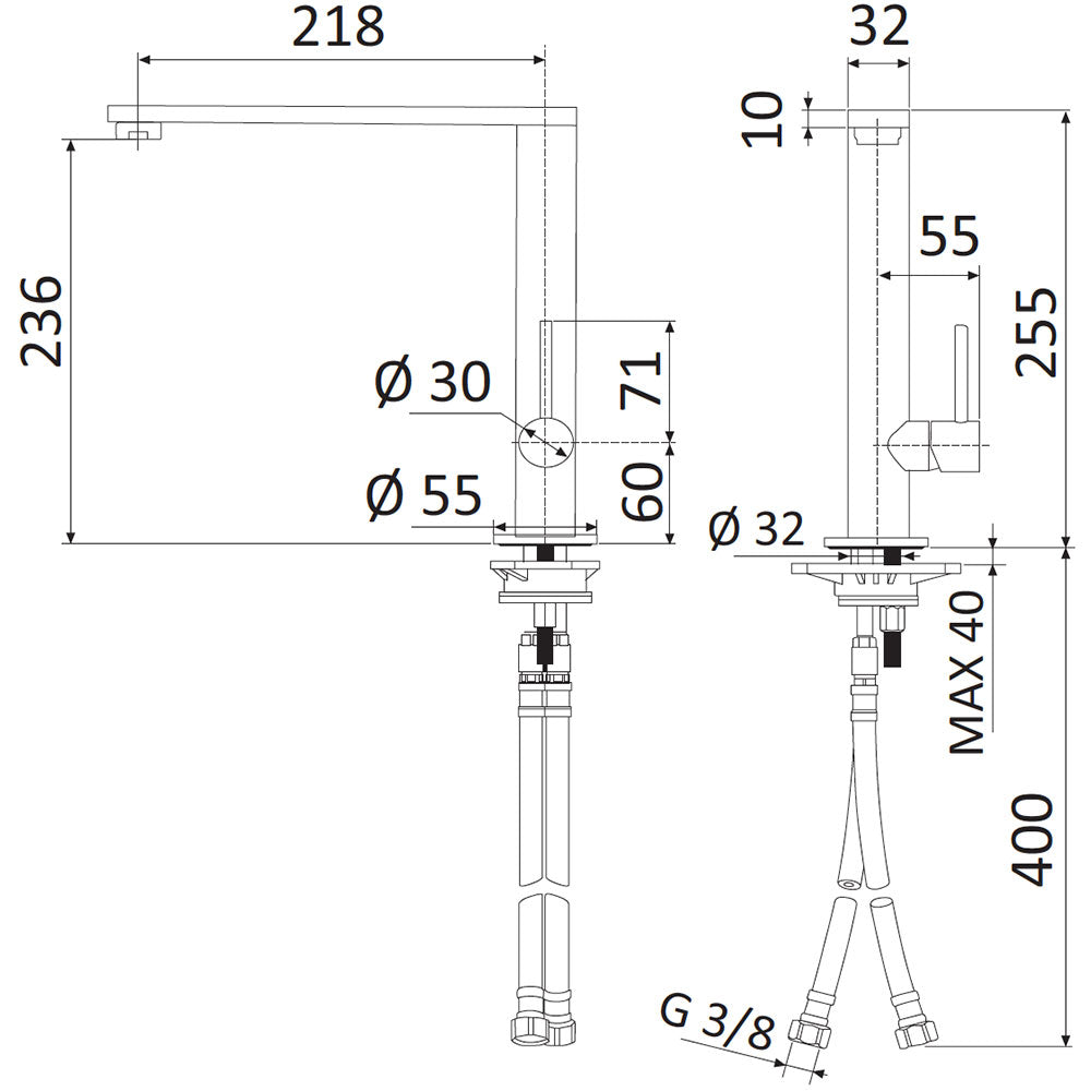 Rubinetto Miscelatore Monocomando Girevole Lavello Alto in Ottone Mariani Soft Cromato