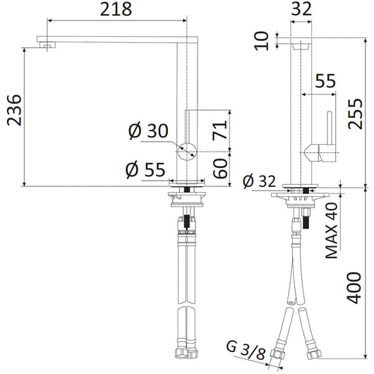 Rubinetto Miscelatore Monocomando Girevole Lavello Alto in Ottone Mariani Soft Cromato