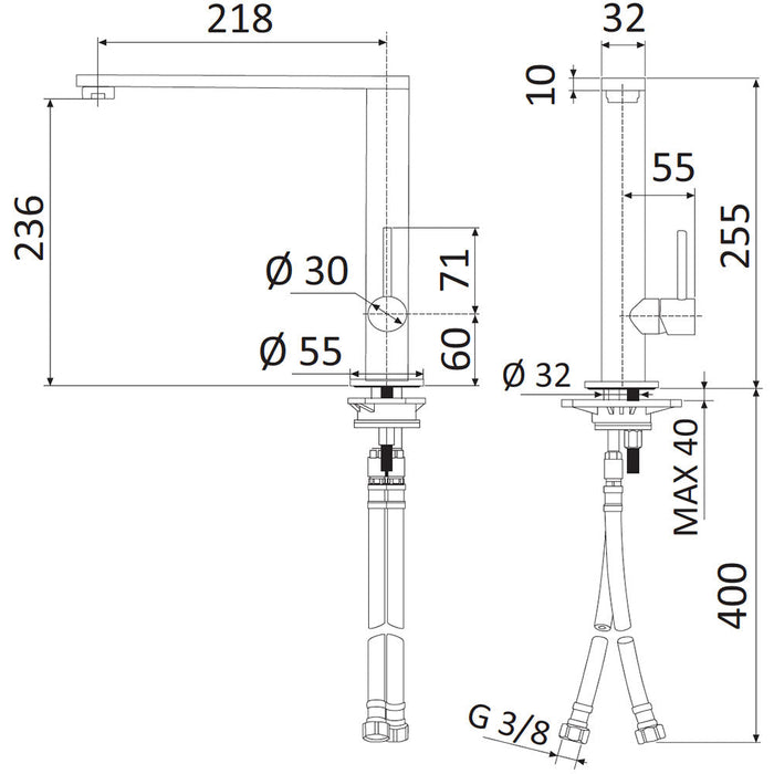 Rubinetto Miscelatore Monocomando Girevole Lavello Alto in Ottone Mariani Soft Cromato