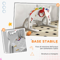 Canestro Basket per Bambini Regolabile 5 in 1 Porta da Calcio e Golf Azzurro