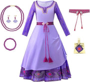 Costume da principessa per bambine con orecchini - collana a sacchetto - Halloween, Natale, Carnevale, compleanno, festa costume