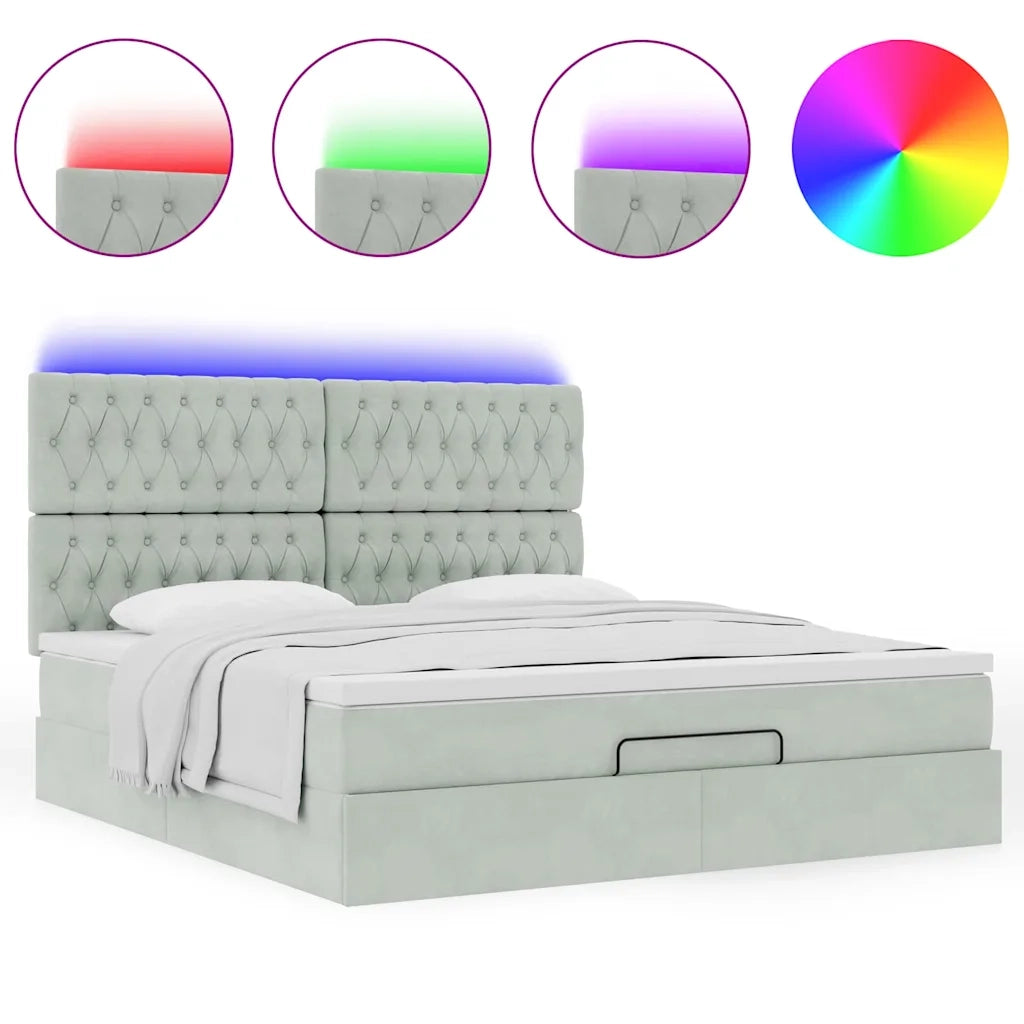 Struttura Letto Pouf con Materassi 180x200 cm Velluto 3314408