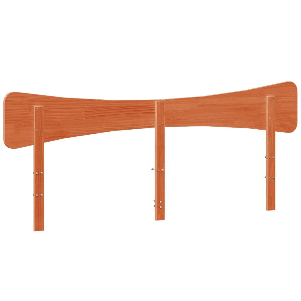 Testiera Marrone Cera 180 cm in Legno Massello di Pino 844768