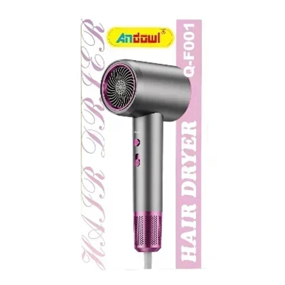 Trade Shop - Asciugacapelli Q-f001 2 Velocità 2 Temperature Tecnologia Ionica Impugnatura Ergonomica -