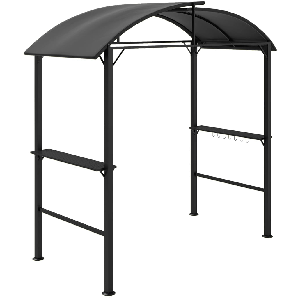 Gazebo da giardino con tavolo laterale ¨C zephmum ¨C grigio scuro 110x230 cm