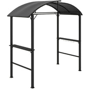 Gazebo da giardino con tavolo laterale ¨C zephmum ¨C grigio scuro 110x230 cm