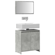 Set Mobili da Bagno 2 pz Grigio Cemento in Legno Multistrato