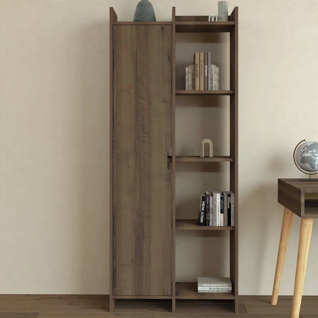 Libreria in legno "Offerta" 70 x 30 x 180 cm - Noce antico