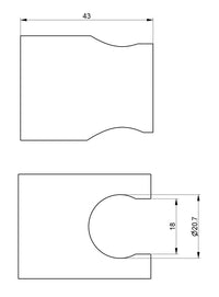 Supporto Fisso a Parete per Doccetta in Acciaio Inox Satinato Nilo