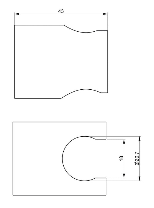 Supporto Fisso a Parete per Doccetta in Acciaio Inox Satinato Nilo