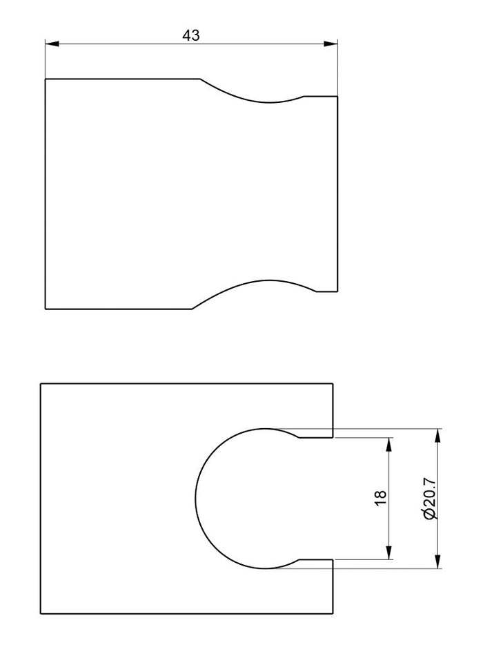 Supporto Fisso a Parete per Doccetta in Acciaio Inox Satinato Nilo